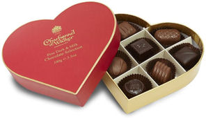 Charbonnel Walker Heart Box of Milk and Dark Chocolates 100g
