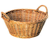 Large Round Wicker Basket with Handles